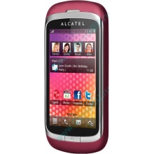 Красно-розовый телефон Alcatel One Touch 818 (Апрелевка)