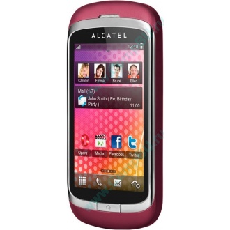 Красно-розовый телефон Alcatel One Touch 818 (Апрелевка)